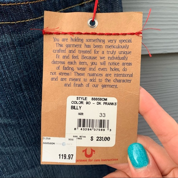 NWT True Religion Billy jeans size 33 - Picture 7 of 12